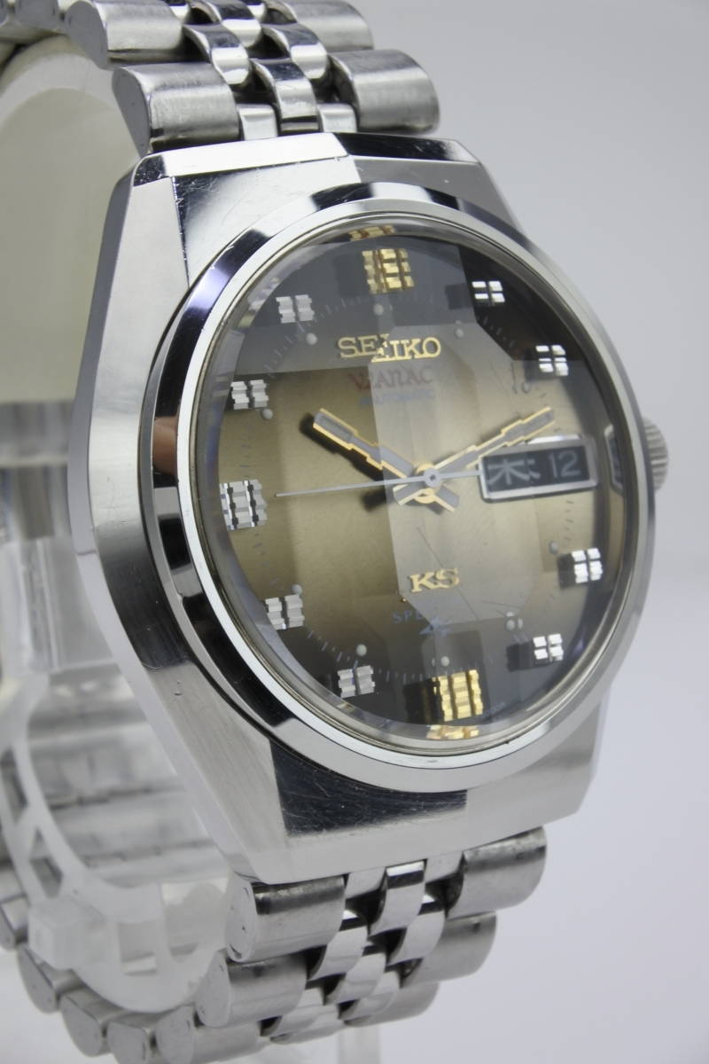 ☆高級国産名機1973年製 SEIKO キングセイコーバナック スペシャル 亀甲型9面カットガラス　5256-6000　自動巻紳士腕時計　中古逸品_画像3