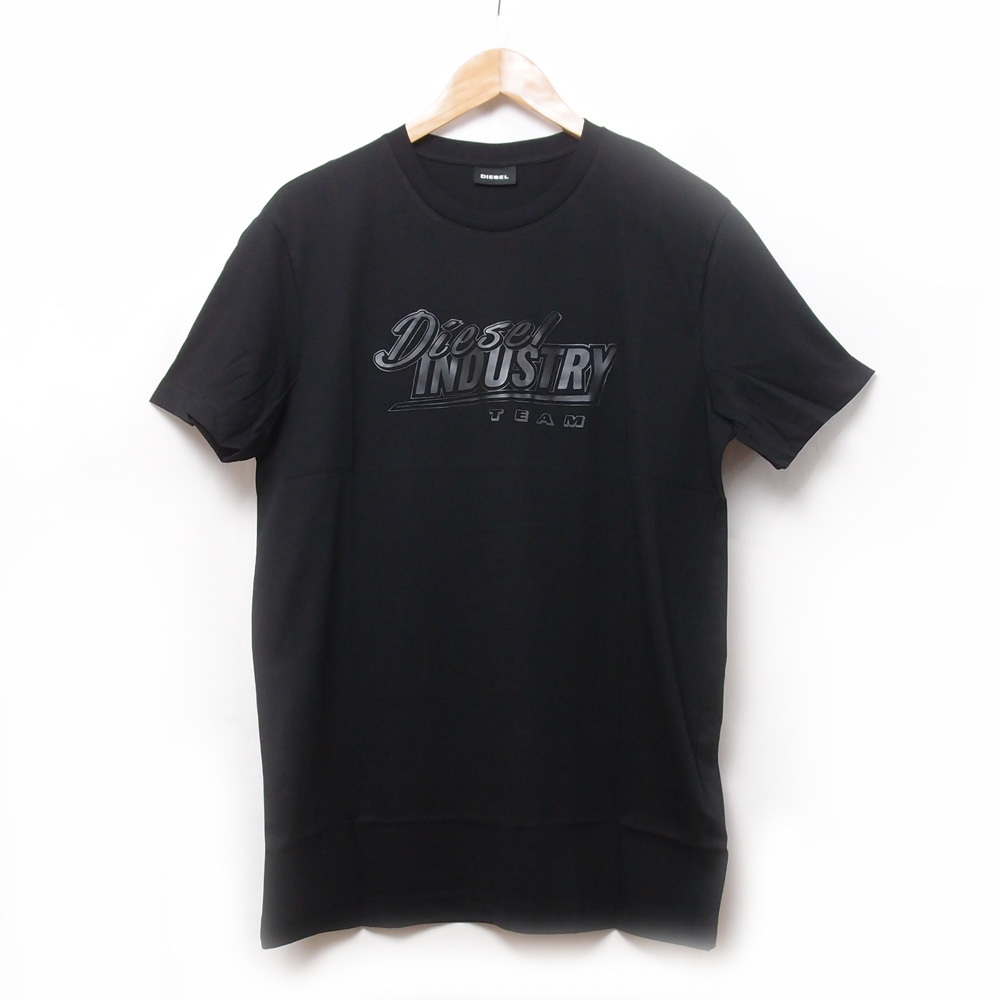 新品 DIESEL ディーゼル クルーネック プリントTシャツ ブラック M