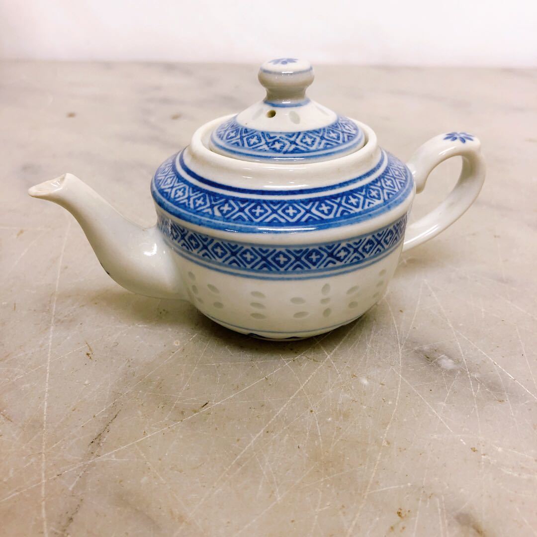 中国景徳鎮製煎茶道具茶器セット中国茶器急須染付箱付き中国古美術