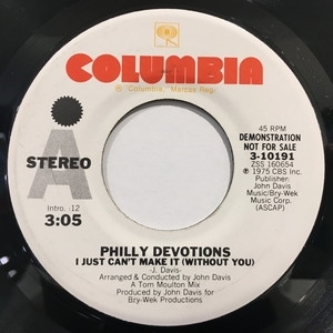 【新宿ALTA】PHILLY DEVOTIONS/I JUST CAN'T MAKE IT (WITHOUT YOU)(310191)_画像1