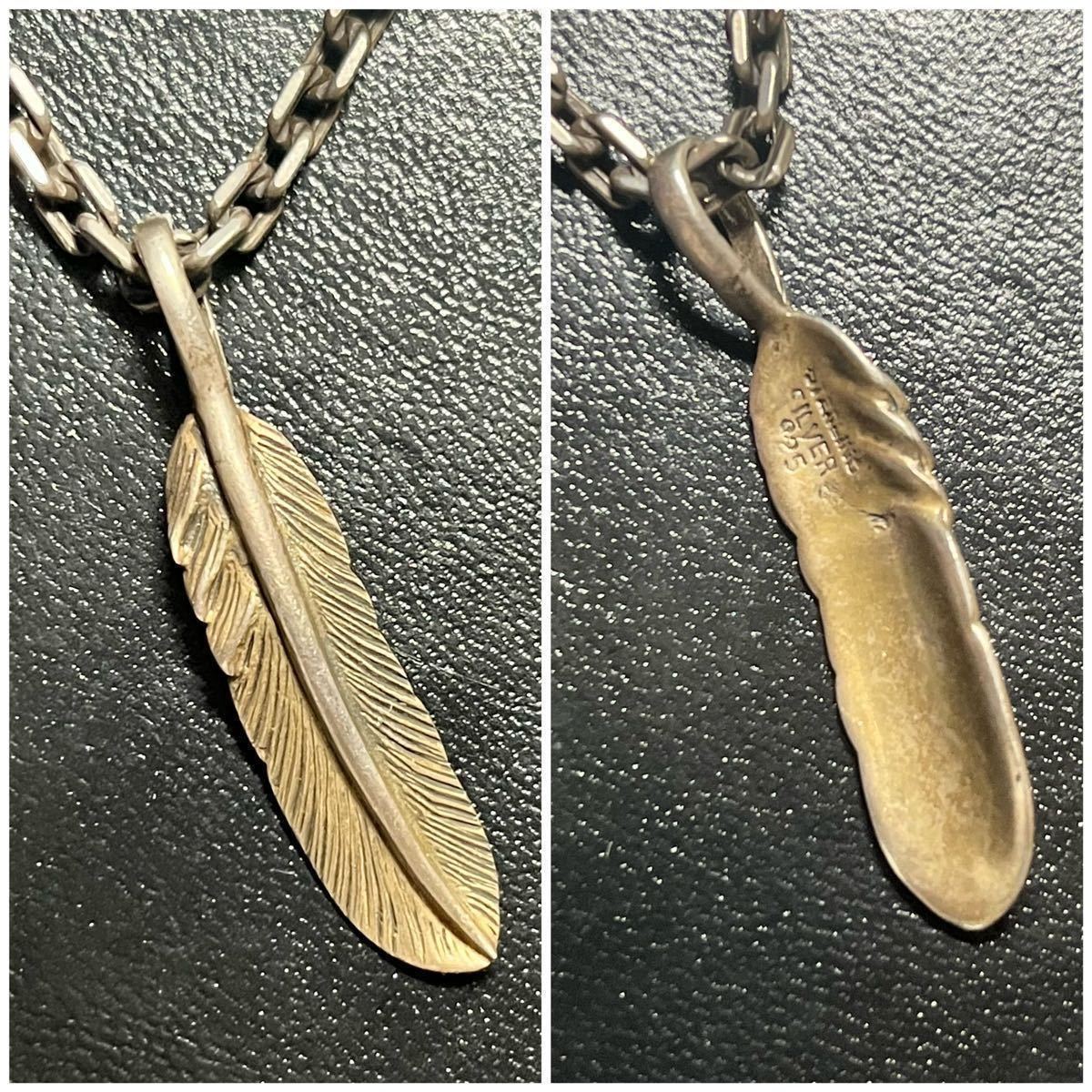 STERLING SILVER フェザー ネックレス シルバー 羽 メンズ STERLING SILVER フェザー ネックレス シルバー 羽 メンズ