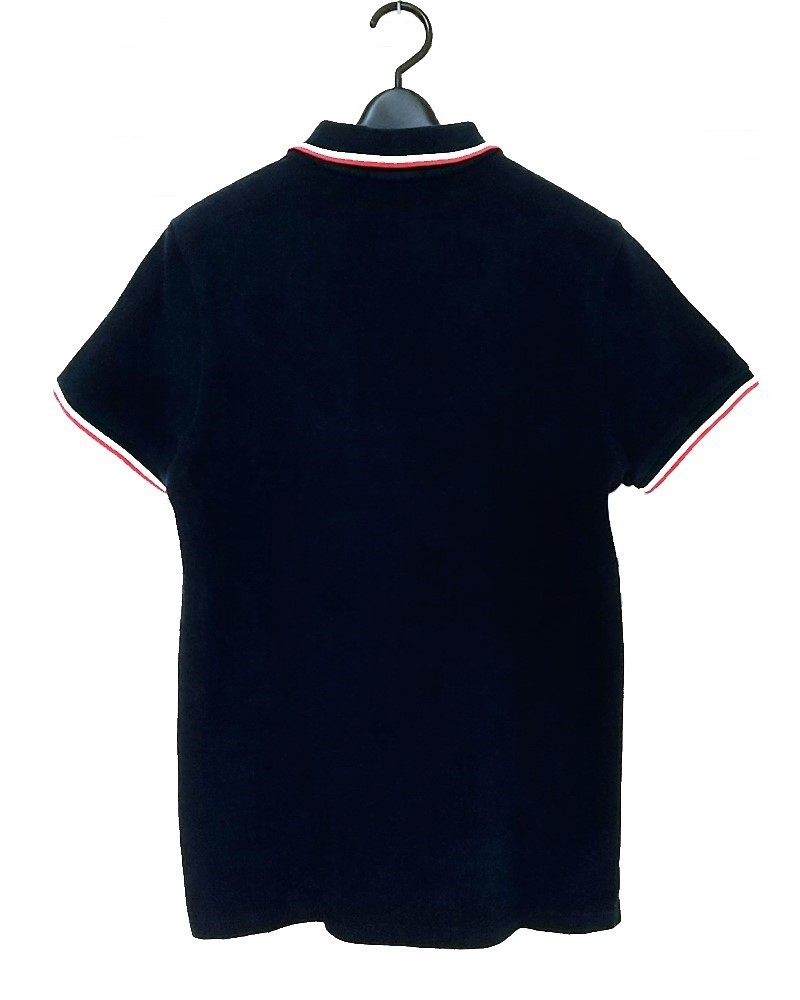 MAISON KITSUNE mezzo n лисица рубашка-поло S размер темно-синий трехцветный линия Италия производства 