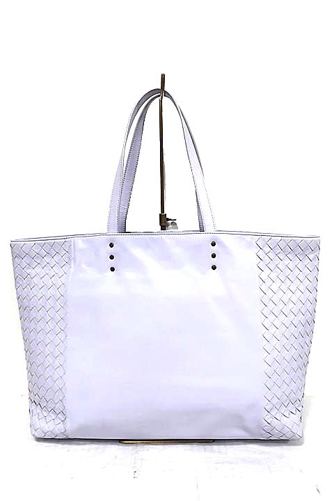 【中古】BOTTEGA VENETA ボッテガヴェネタ バッグ レディース トートバッグ レザー イントレチャート ライトパープル_画像1