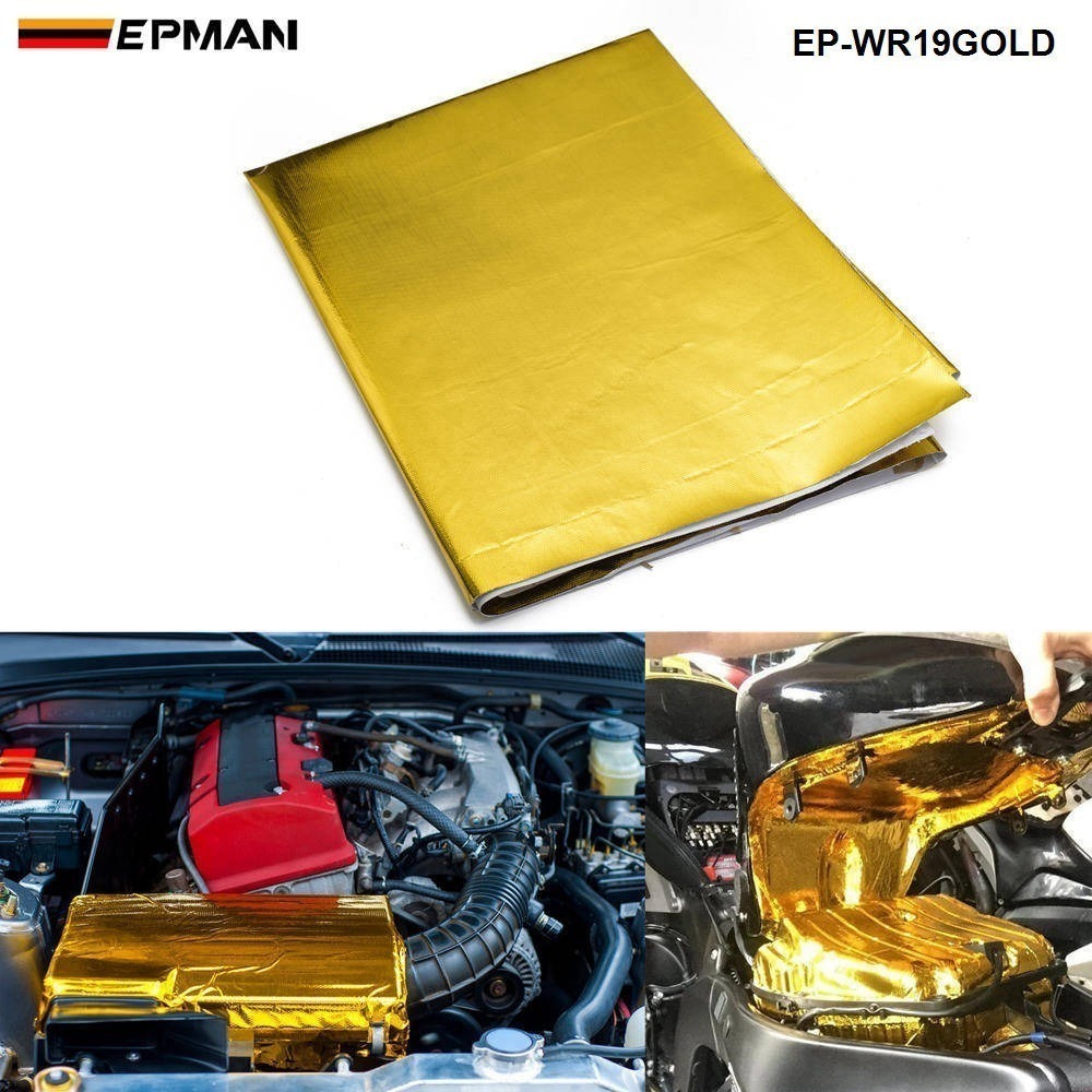 新品$ 100cm×120cm ゴールド サーモシート 遮熱 断熱 リフレクション エキマニ インマニ 熱対策 用フォードマスタング_画像1