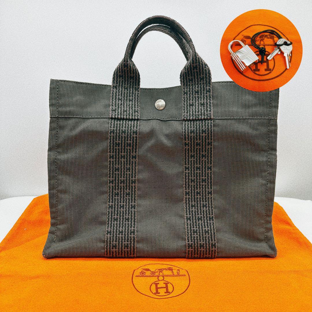 極美品 エルメス エールライン PM ハンドバッグ トートバッグ カデナ