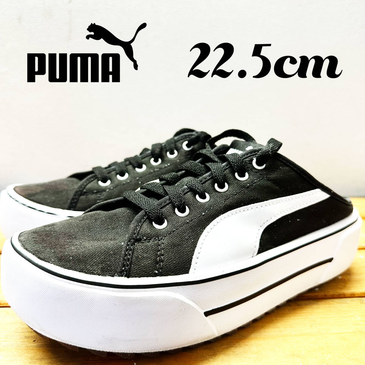 PUMA KAIA MULE MARSHMALLOW BLACK プーマ カイア ミュール 厚底スニーカー 22.5cm 385168-02_画像1