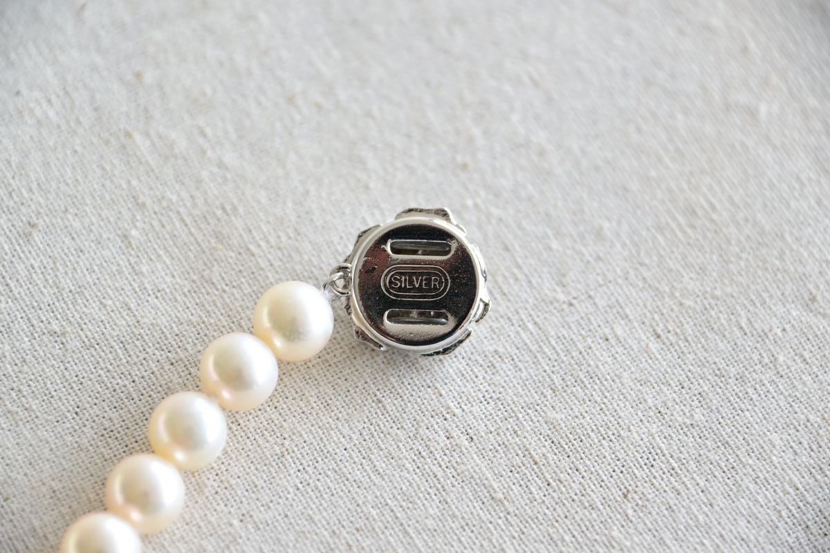 海外最新 【美品】本真珠ネックレス 証明書付 箱 43cm 真珠