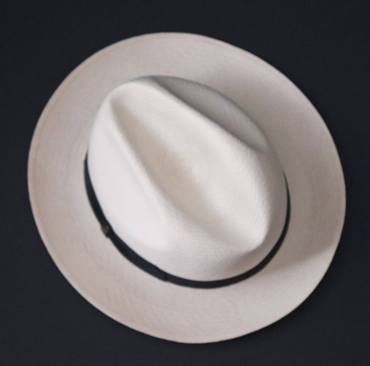 新品タグ付き【ボルサリーノ】Panama Fine 高級パナマファインハット 麦わら帽子 ショートブリム 黒リボン 57 v3412-1803_画像7