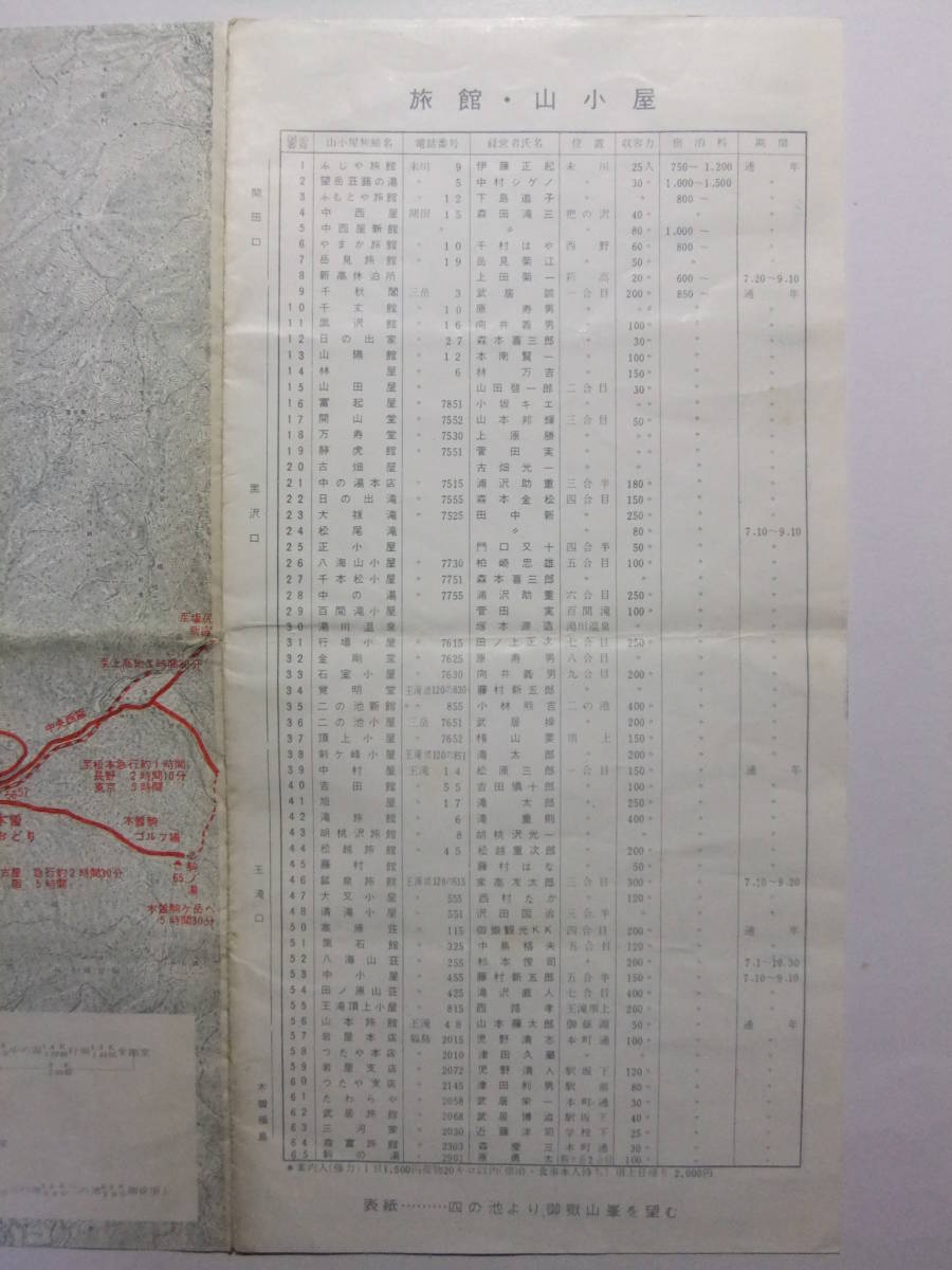 ☆☆B-2267★ 木曽御嶽山 観光案内栞 列車バス時刻表 ★レトロ印刷物☆☆_画像5
