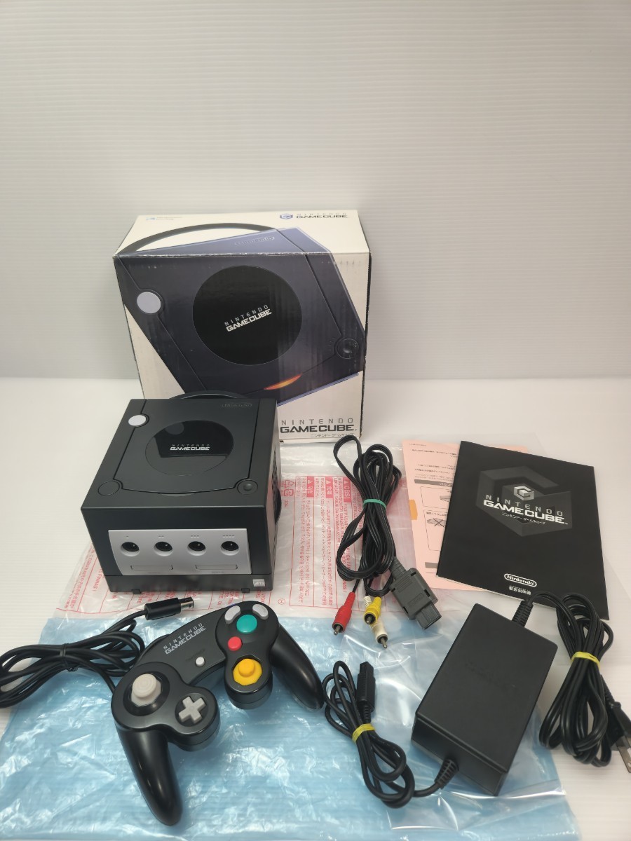 きれい品 / 動作品 Nintendo GC任天堂 ニンテンドーゲームキューブ GameCube DOL-001 ブラック , コントローラー/ACアダプター 箱付き9