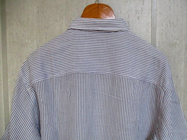 e707 サルヴァトーレフェラガモ Salvatore Ferragamo ストライプ半袖シャツ サイズM 35-8の画像7
