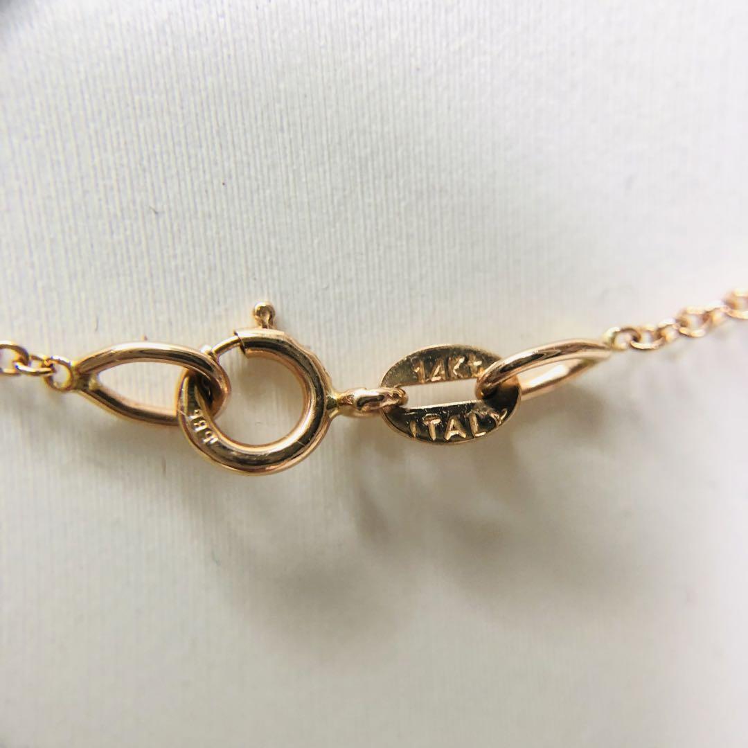 美品 NOVA 14KT 585刻印 ゴールド ネックレス K14 一粒ダイヤモンド