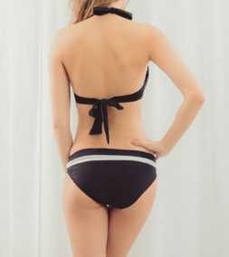  last price cut new goods bikini swimsuit M size lady's black white simple sexy woman pool sea leisure #tnftnf