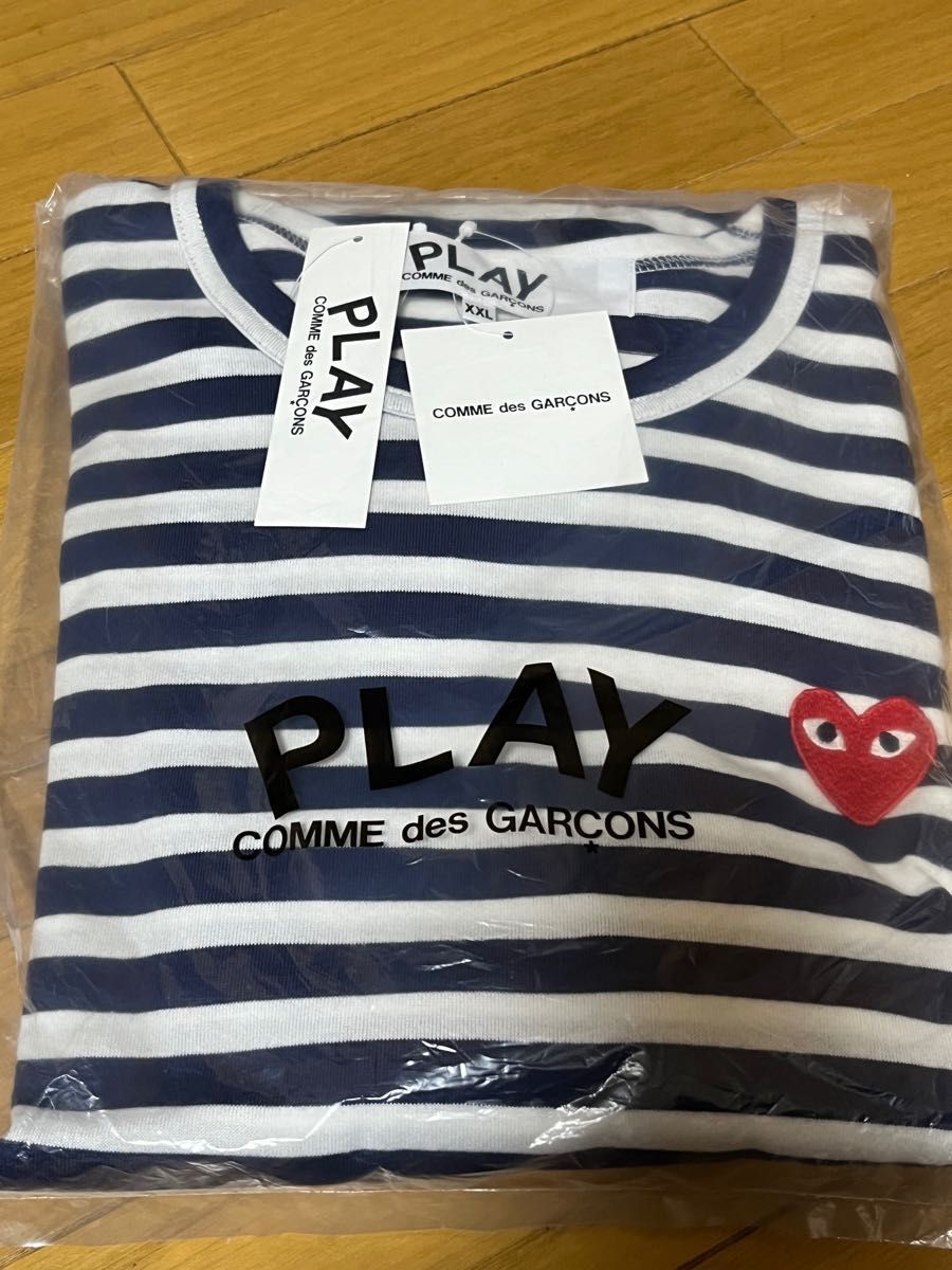 PLAY COMME des GARCONS  プレイコムデギャルソン ボーダーTシャツ (NAVY/WHITE) XXL