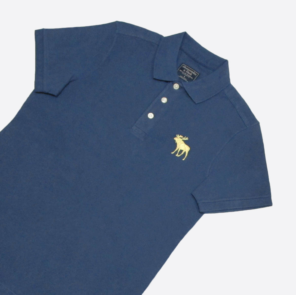 ★SALE★Abercrombie & Fitch/アバクロ★ビッグアイコンポロシャツ (Medium Blue/Lemon/S)_画像2