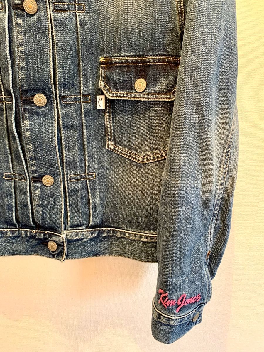 極美品✨45rpm Gジャン デニムジャケット インディゴ 希少 刺繍 S キムジョーンズ デニムジャケット刺繍 KIM JONES インディゴ