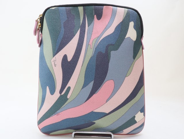 2307-100 エミリオプッチ ポーチ iPadケース タブレットカバー Emilio Pucci PVC製 ピンク系_画像2