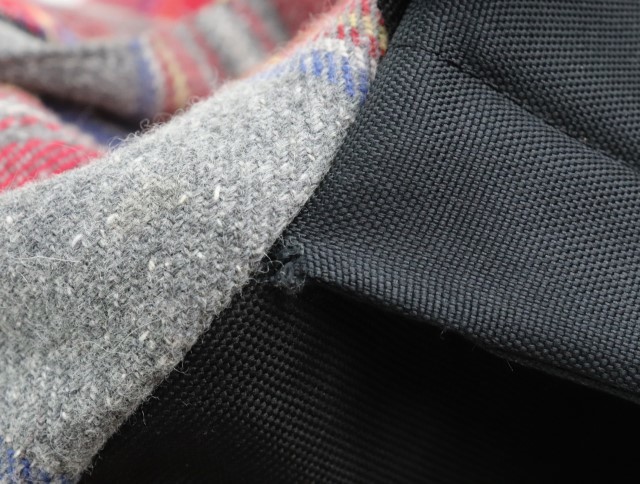 2307-130 half man outdoor rucksack backpack HALFMAN OUTDOOR wool made gray × multi check pattern 
