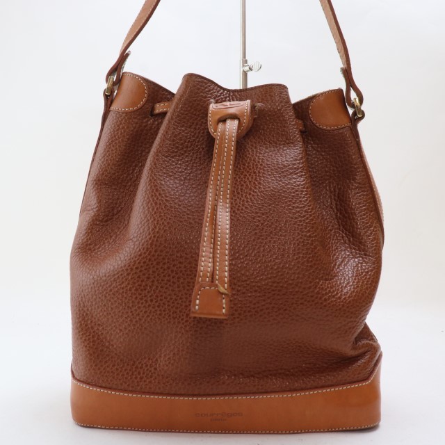 2307-98 Courreges сумка на плечо Courreges кожа производства Brown мешочек type 