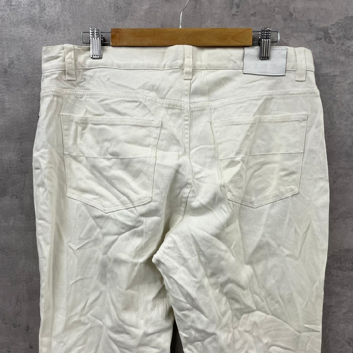 LAUREN JEANS RALPH LAUREN ホワイト ジップフライ カラーデニムジーンズパンツ 12 実寸W34in 209110644 USA 海外輸入 古着 SK10457_画像4