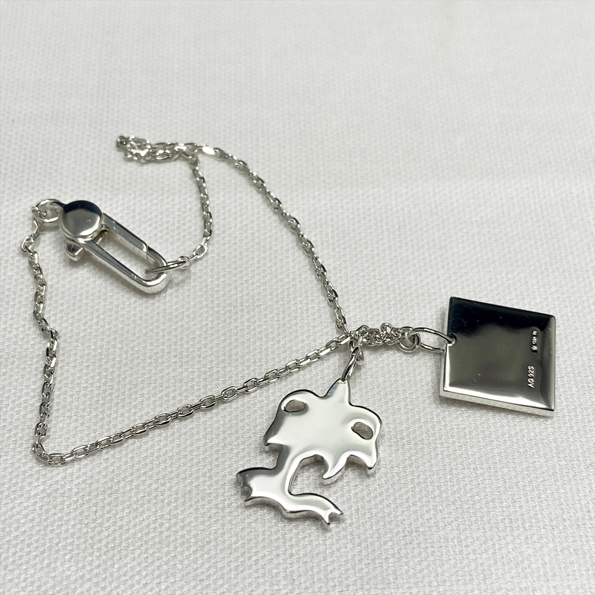 新品仕上 廃盤 希少 グッチ GUCCI Gロゴ ヤシの木 スクエア プレート ブレスレット シルバー 925