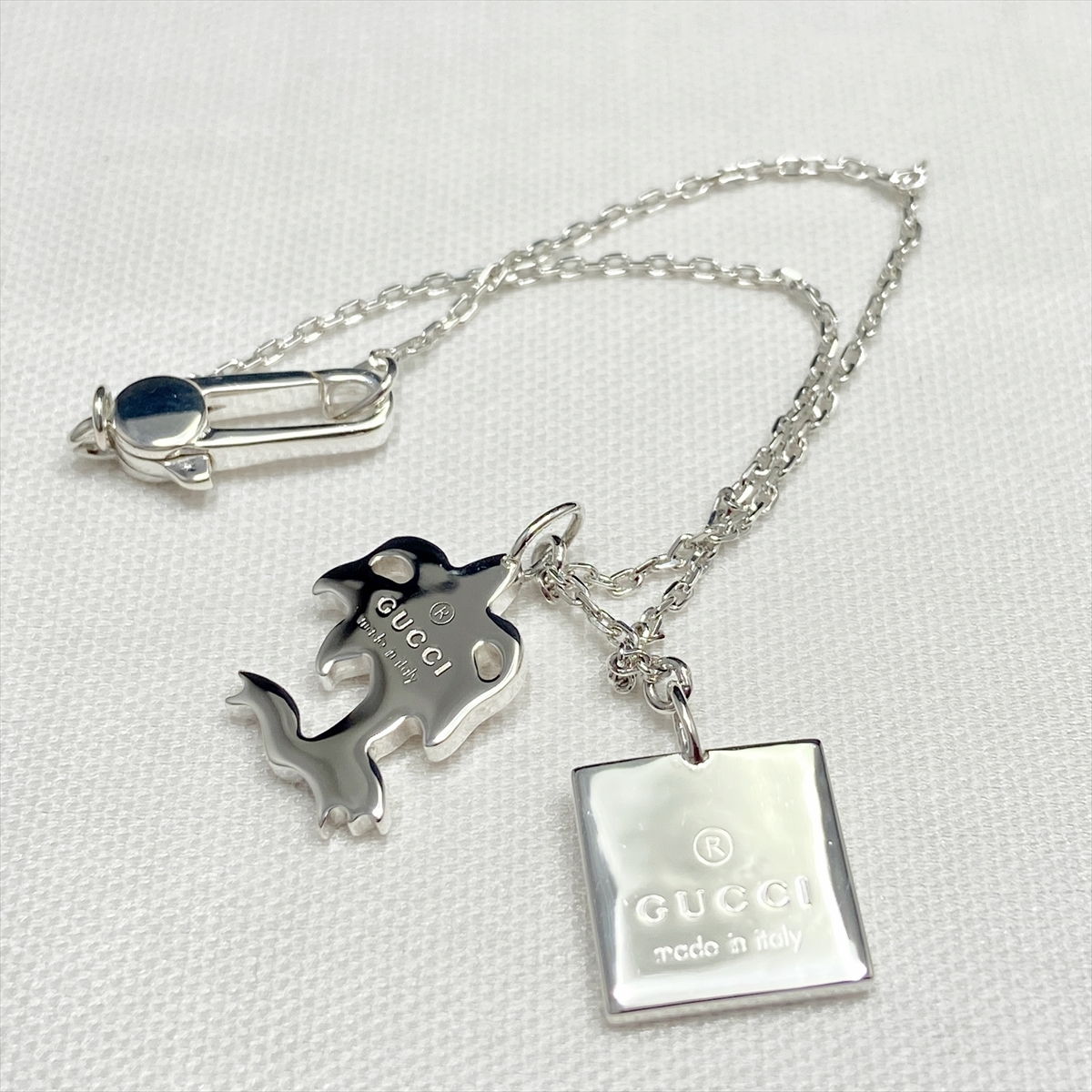 新品仕上 廃盤 希少 グッチ GUCCI Gロゴ ヤシの木 スクエア プレート ブレスレット シルバー 925