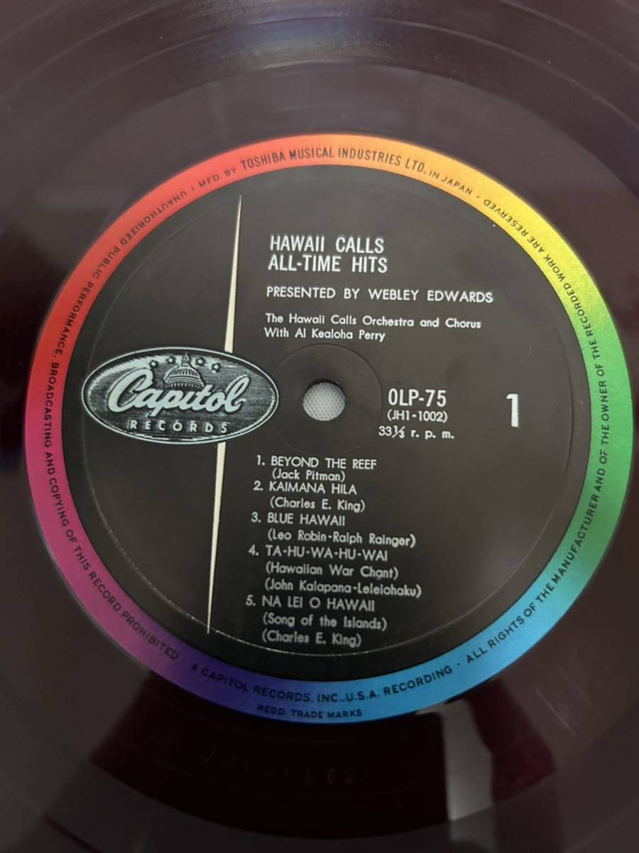 K377 LP レコード 10インチ 赤盤/ウェブリー・エドワーズとハワイ・コールズ・オールタイム・ヒット presents HAWAii CALLS ALL-TIME HITS_画像4