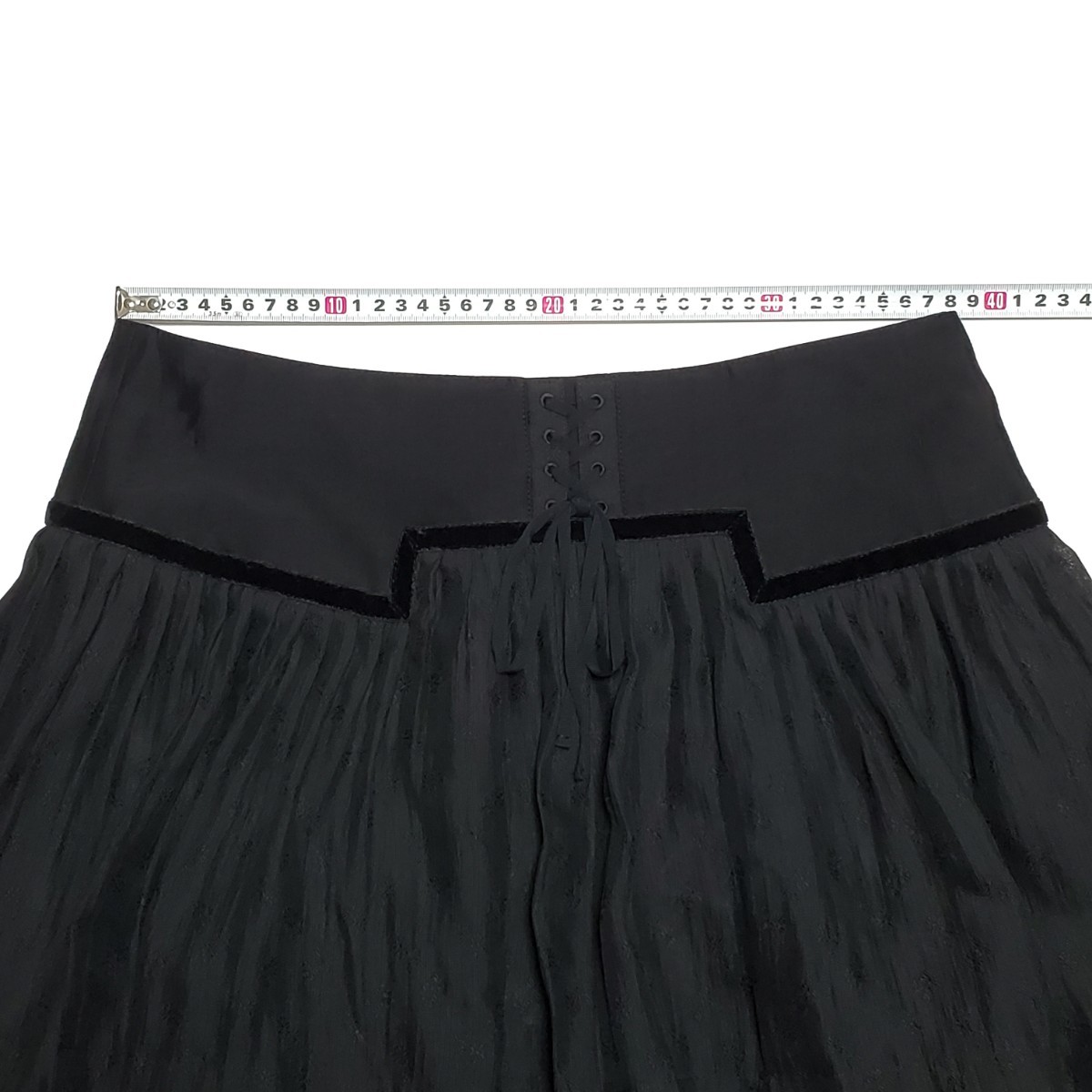 JILL STUART ジル スチュアート ブラック 裾チュールレース スカート サイズ4（約XLサイズ相当） タグ付き未使用 日本製_画像9
