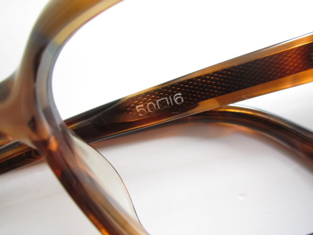 03◆1950's デッドストック ビンテージ 5枚丁番 セルロイド CORONA フィーリア ブラウン系 グラデーション 眼鏡 保管品の画像4