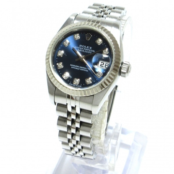ROLEX(ロレックス) 腕時計 デイトジャスト 79174G レディース SS×K18WG/10P新型ダイヤ/ジュビリーブレス/16コマ ブルー 