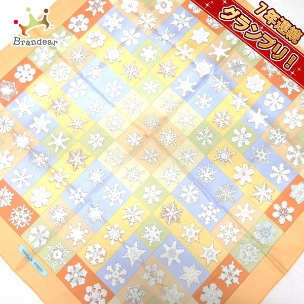HERMESエルメス カレ90 FEUX DE LHIVER 冬の火 雪の結晶 HERMESエルメス カレ90 FEUX DE LHIVER 冬の火 雪の結晶