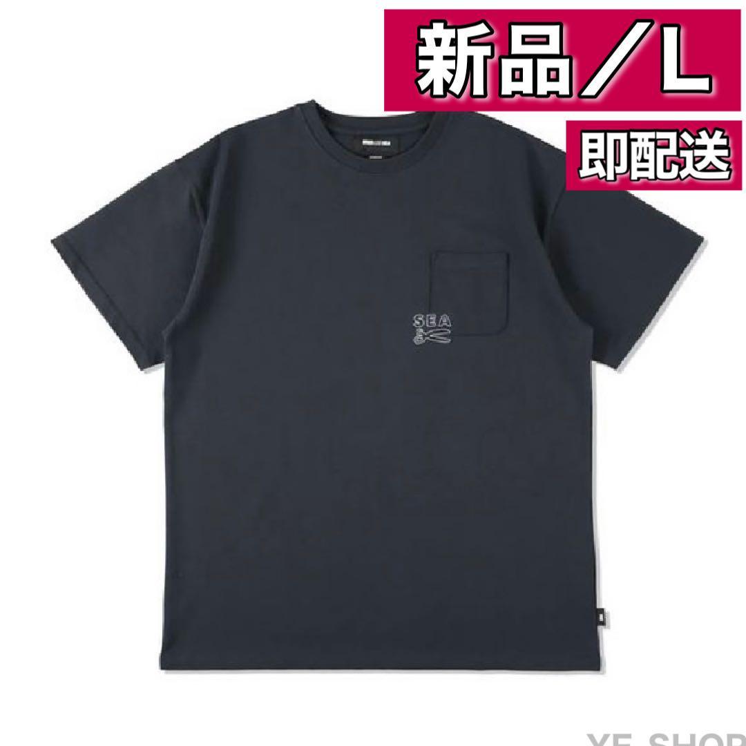 新品L】WIND AND SEA x DENHAM Pocket Tee navy ネイビー ウィン ダン