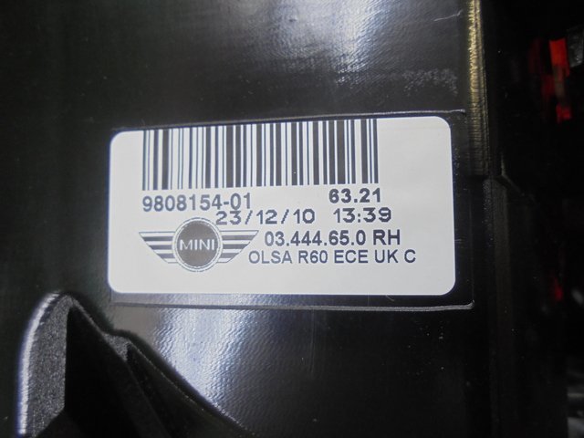 9ES3024 RH3)) BMW ミニクーパー CBA-ZA16 2011年 純正 テールライト左右セット 9808153-01_画像5