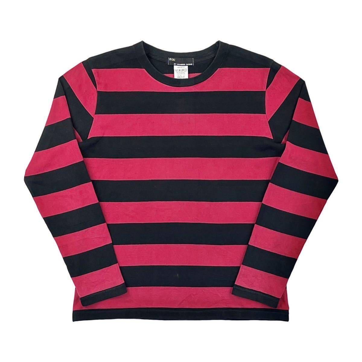 中古 NUMBER(N)INE ナンバーナイン 赤黒 グランジ 太ボーダー 中古 NUMBER(N)INE ナンバーナイン 赤黒 グランジ 太ボーダー