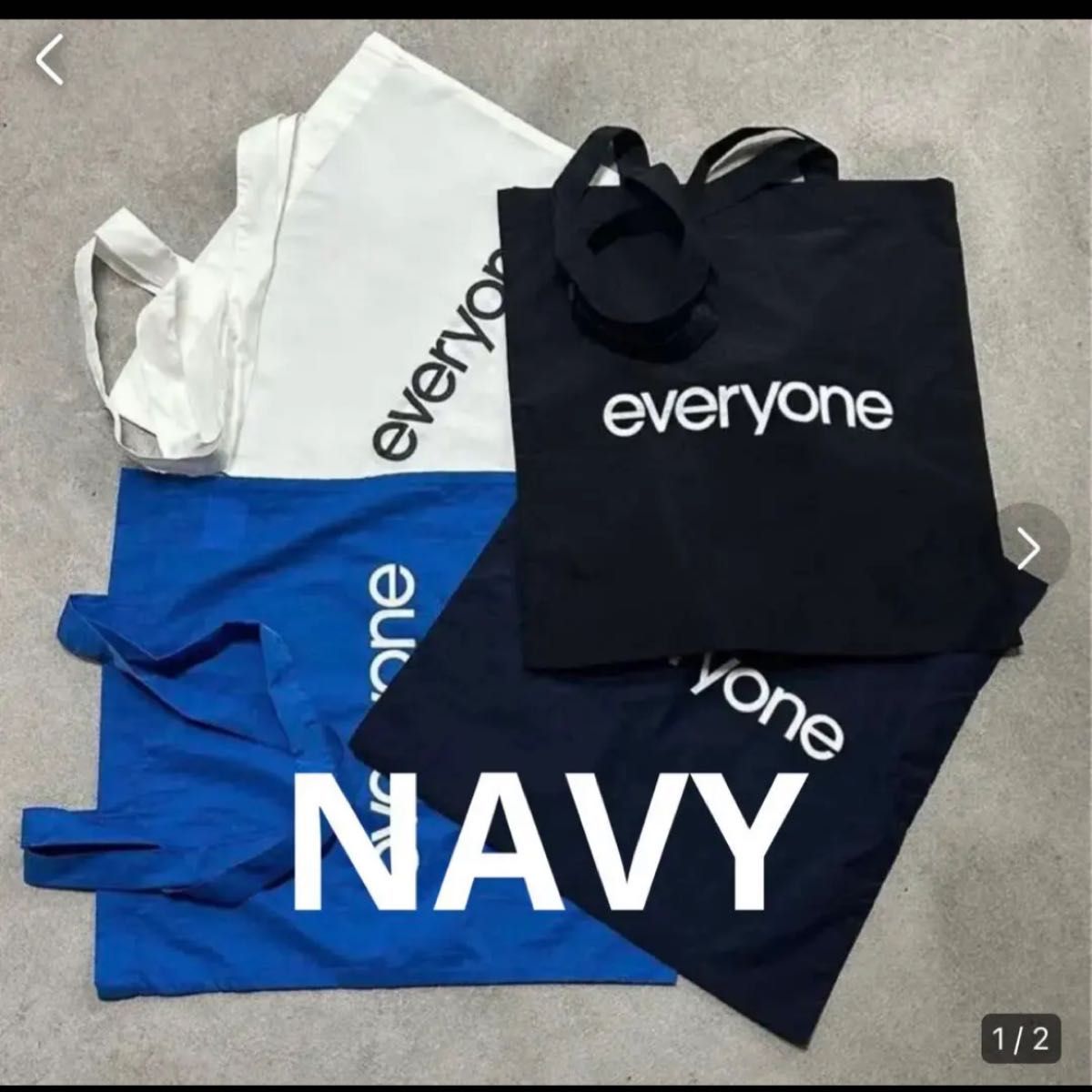 everyone nylon logo tote bag NAVY｜PayPayフリマ