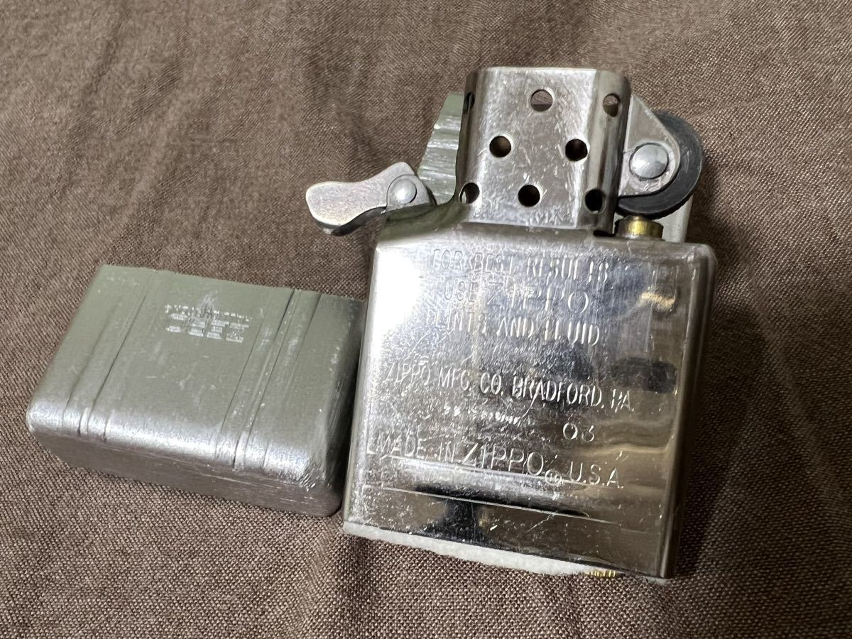 【東急ハンズ購入】ゼロハリバートン ZIPPO 木箱付 シルバー Zero Halliburton Zippo Lighter2-AL着火確認済 ジッポ