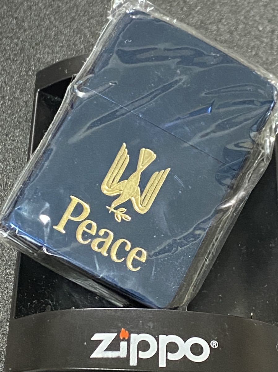 zippo ピース ブルーチタン ヴィンテージ 限定品 希少モデル 2000年製 Peace ゴールド刻印_画像1