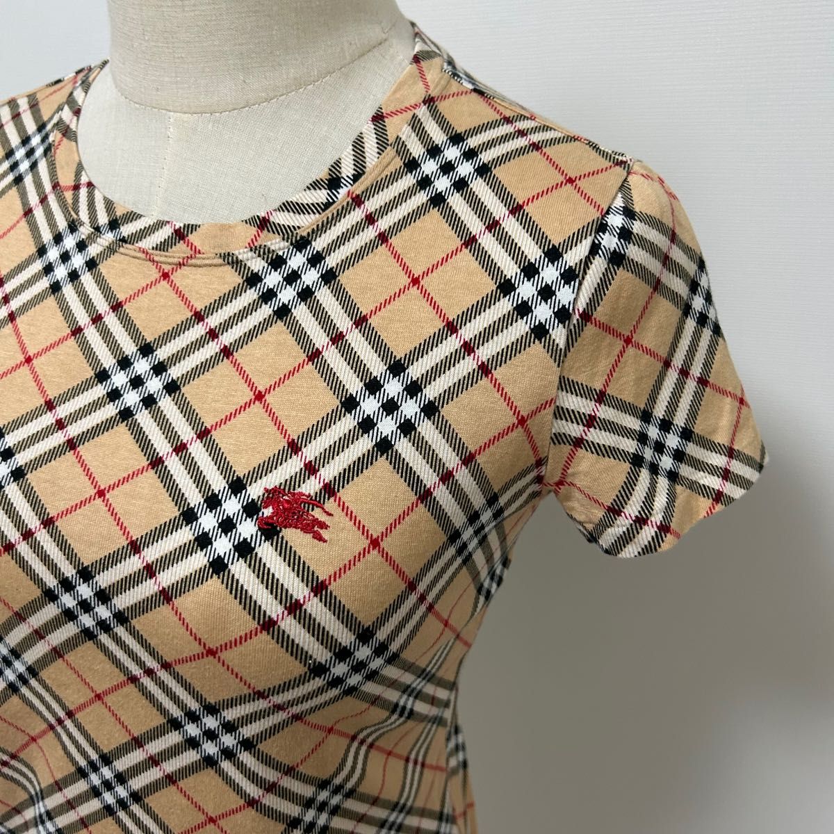 Burberry ブルーレーベル 半袖Tシャツ Mサイズ★ホースロゴノバチェック BURBERRY バーバリー ブルーレーベル 半袖Tシャツ ノバチェック
