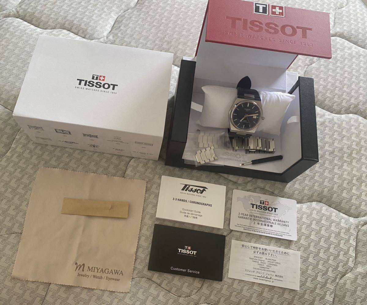 TISSOT PRX POWERMATIC 80 ピーアールエックス パワーマティック80 ティソ 青文字盤 美品 アクセサリー、時計 ブランド腕時計  た行