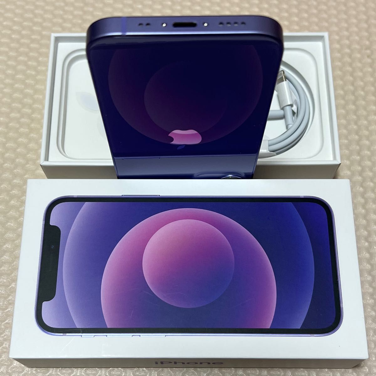 バッテリー容量100% iPhone12mini 64GB 本体 パープル ソフトバンク