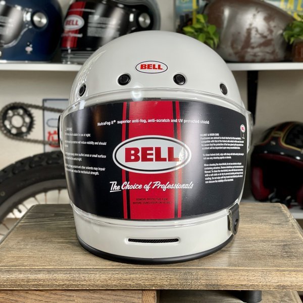 新品☆US BELL BULLITT ベル ブリット フルフェイスヘルメット グロスホワイト/XL スモークシールド付属 箱なし ◆輸入品 バイク 即納_画像6