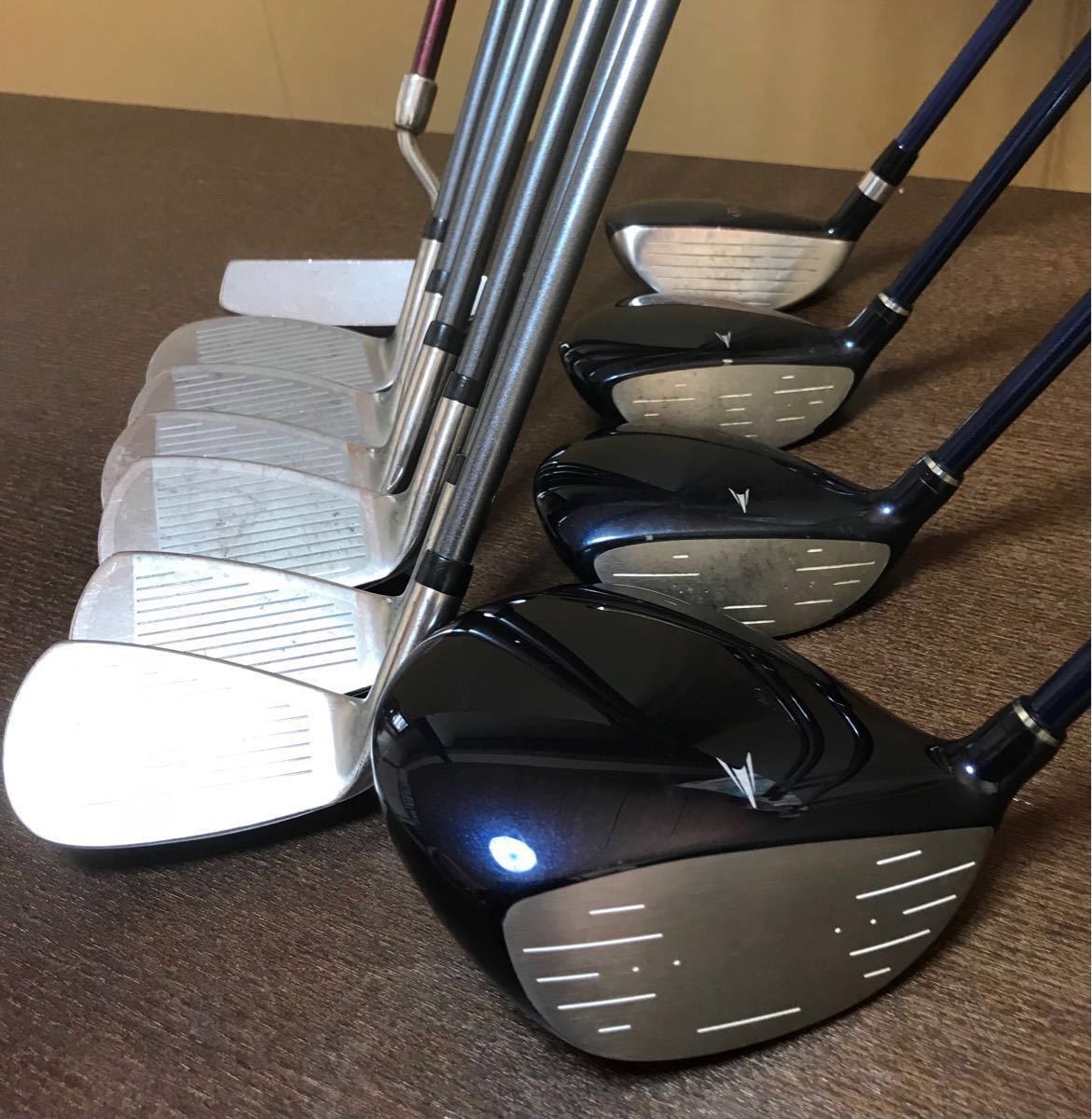 Zexio Mizuno女裝套裝1 FW 2 UT 1鐵5件Xexio裝有第5名Mizuno Intage Iron Honma Putter    原文:ゼクシオミズノレディースセット ドライバー1本FW2本UT1本アイアン5本 ゼクシオは5代目 ミズノインテージアイアン ホンマパター付き