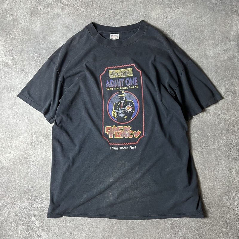 雰囲気系 90s USA製 ディズニー オフィシャル DICK TRACY プリント 半袖 Tシャツ XL / 90年代 アメリカ製 ディック トレイシー ムービー
