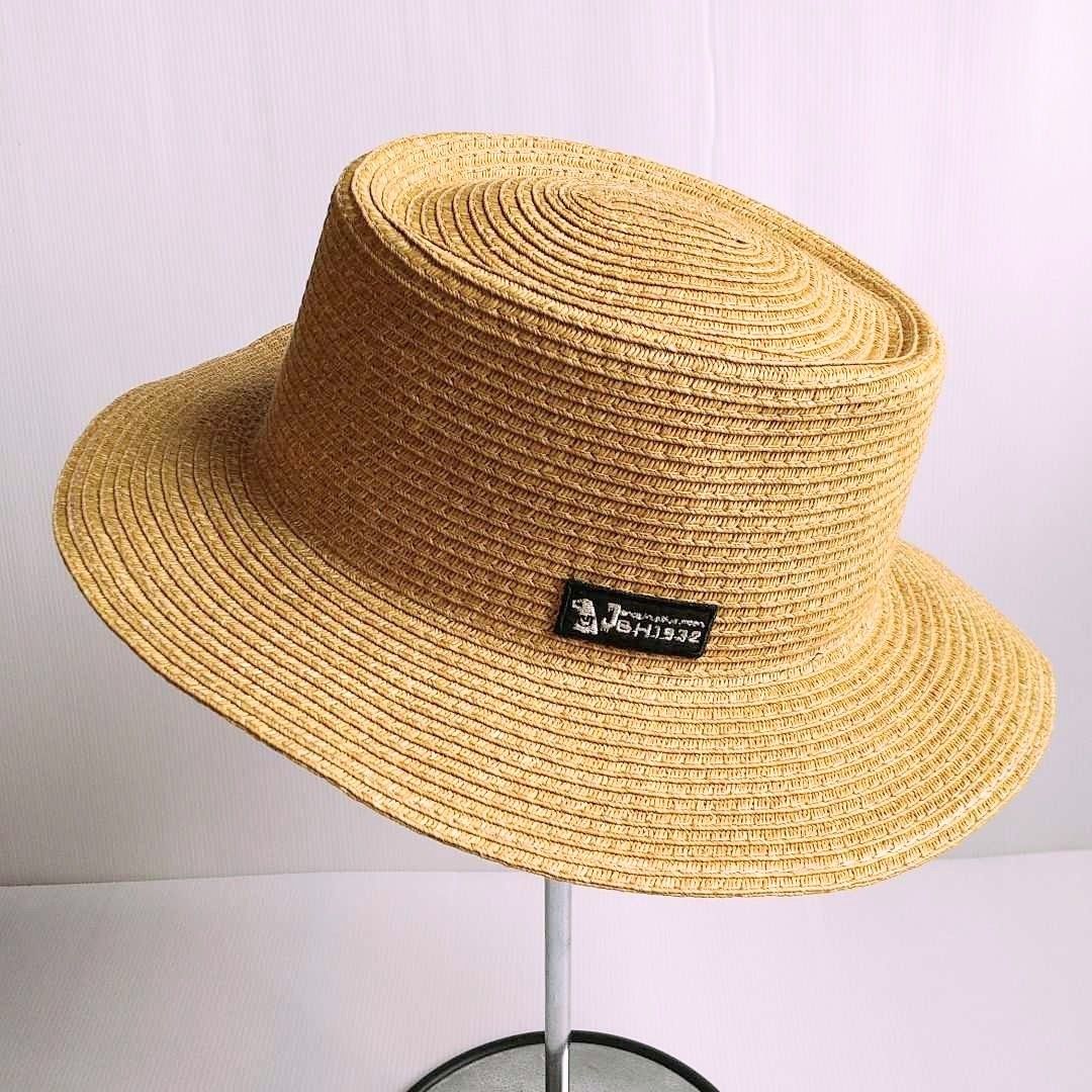 ブレードポークパイハット 麦わら帽子 58cm UVカット99% 折り畳み可E2