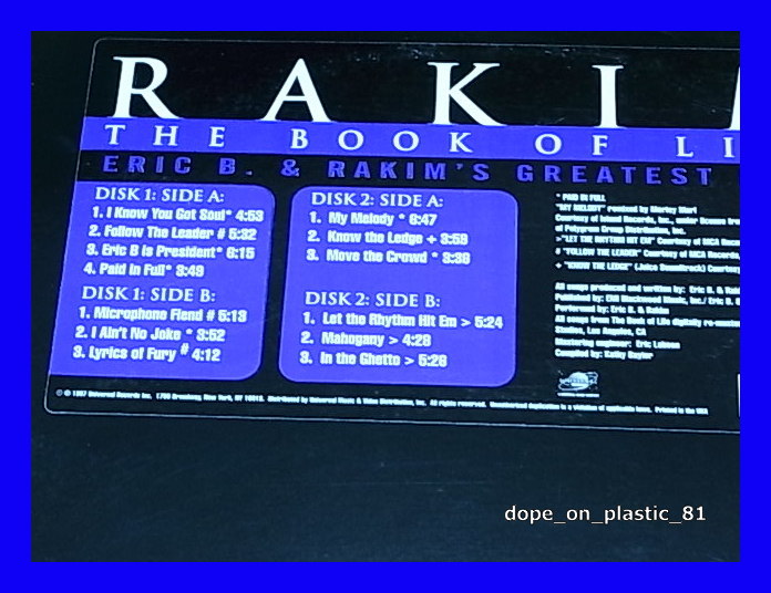 Rakim / The Book Of Life (Eric B. & Rakim's Greatest Hits)/US Original/5点以上で送料無料、10点以上で10%割引!!!/2LP_画像2