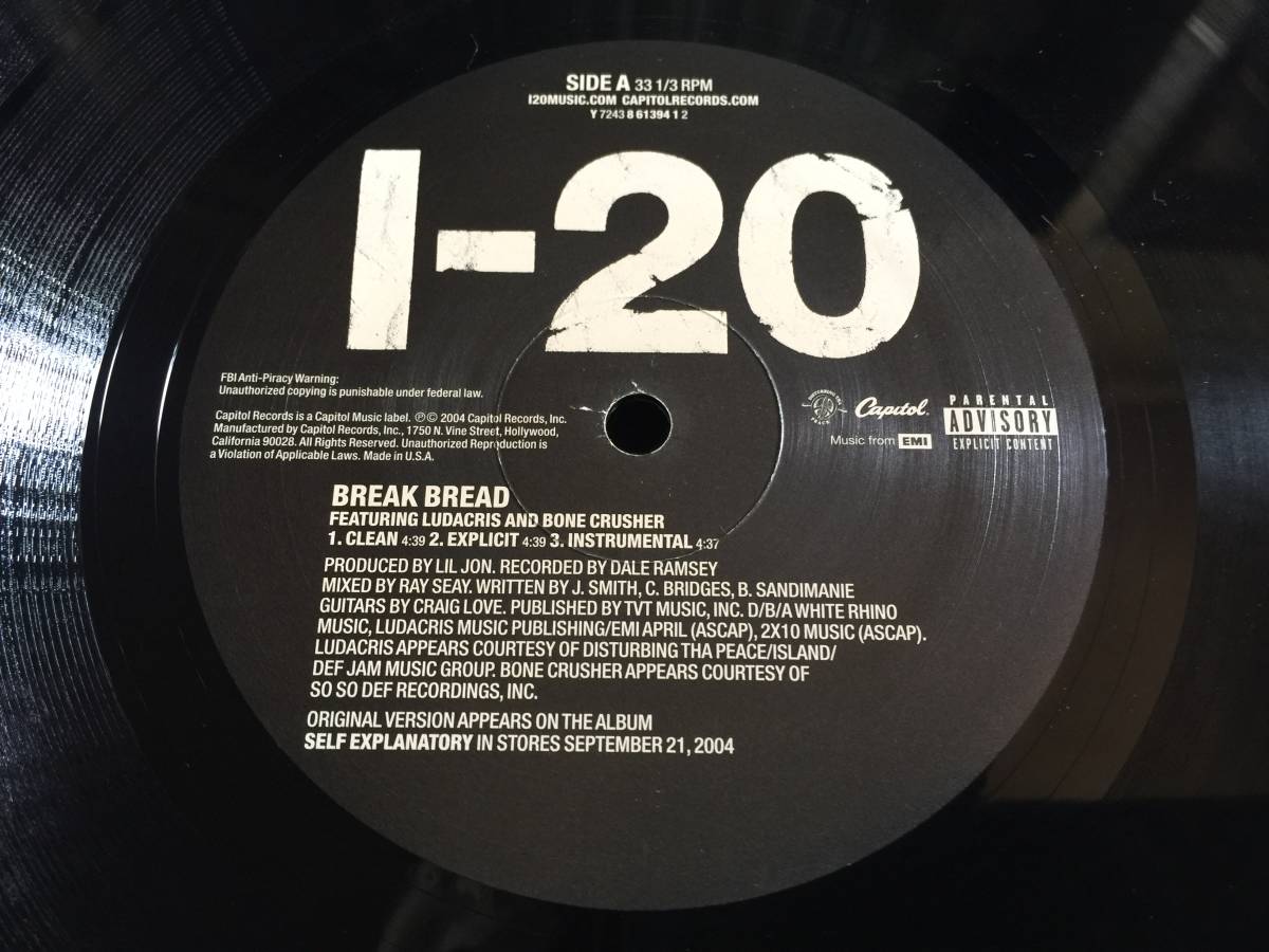 ★I-20 Featuring Ludacris & Bone Crusher / Break Bread 12EP★ qsyt2_画像3