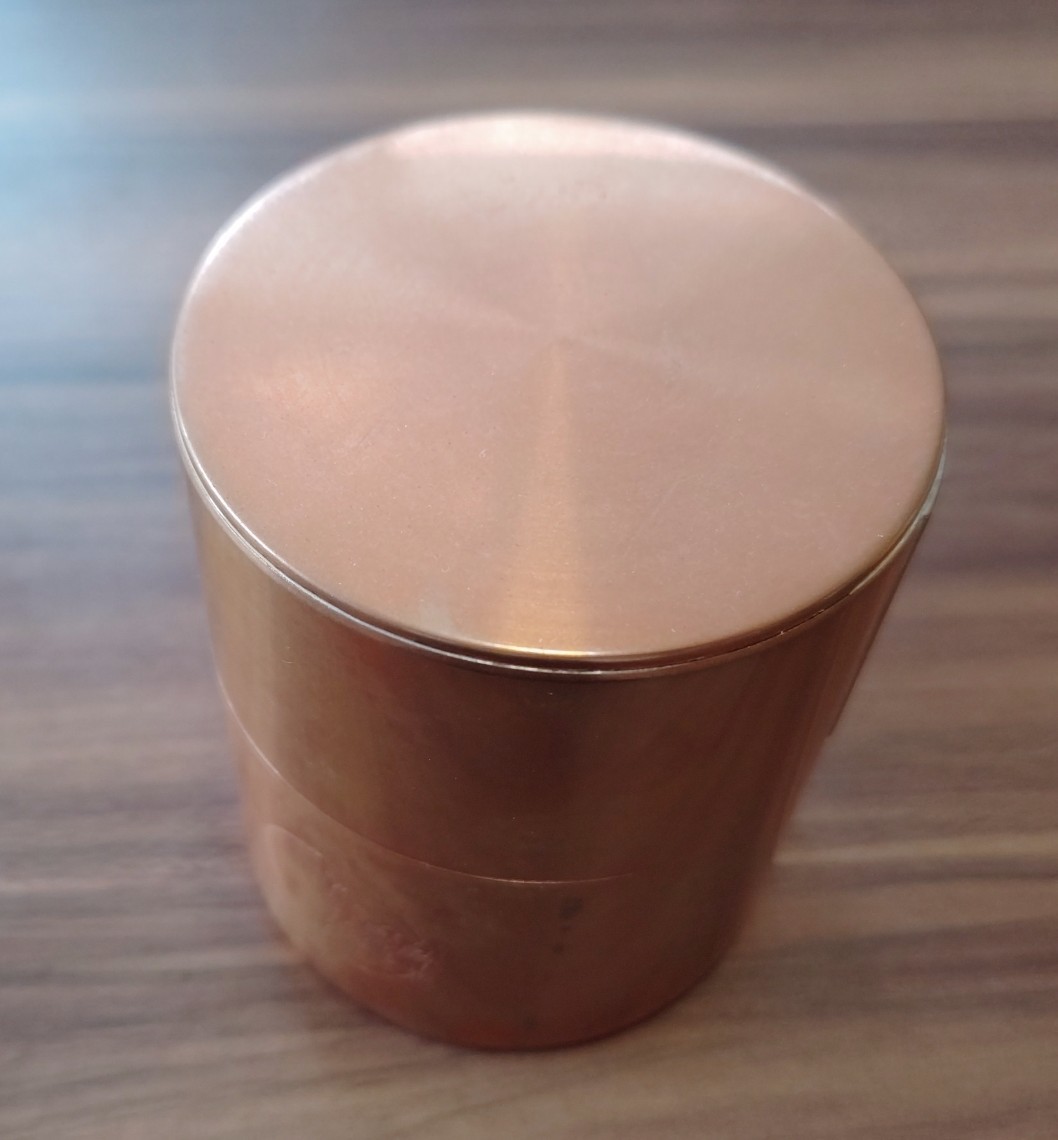 nn0505 中古現状品茶入れ茶筒開化堂銅茶道具13cm 350g 純銅製茶器銅器金属工芸| JChere雅虎拍卖代购 銅製茶筒 在銘 瑞正