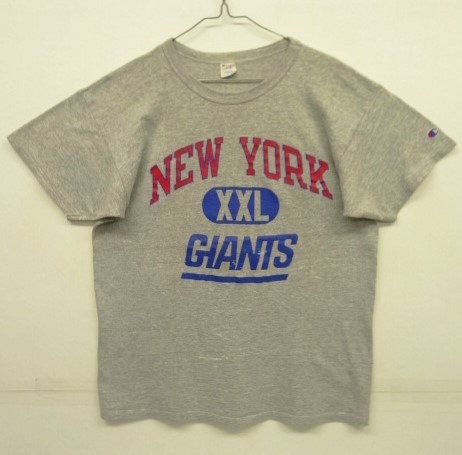 80s ヴィンテージ USA製 CHAMPION チャンピオン NEWYORK GIANTS トリコタグ 88/12 Tシャツ 杢グレー VINTAGE 80年代 アメリカ製 レア