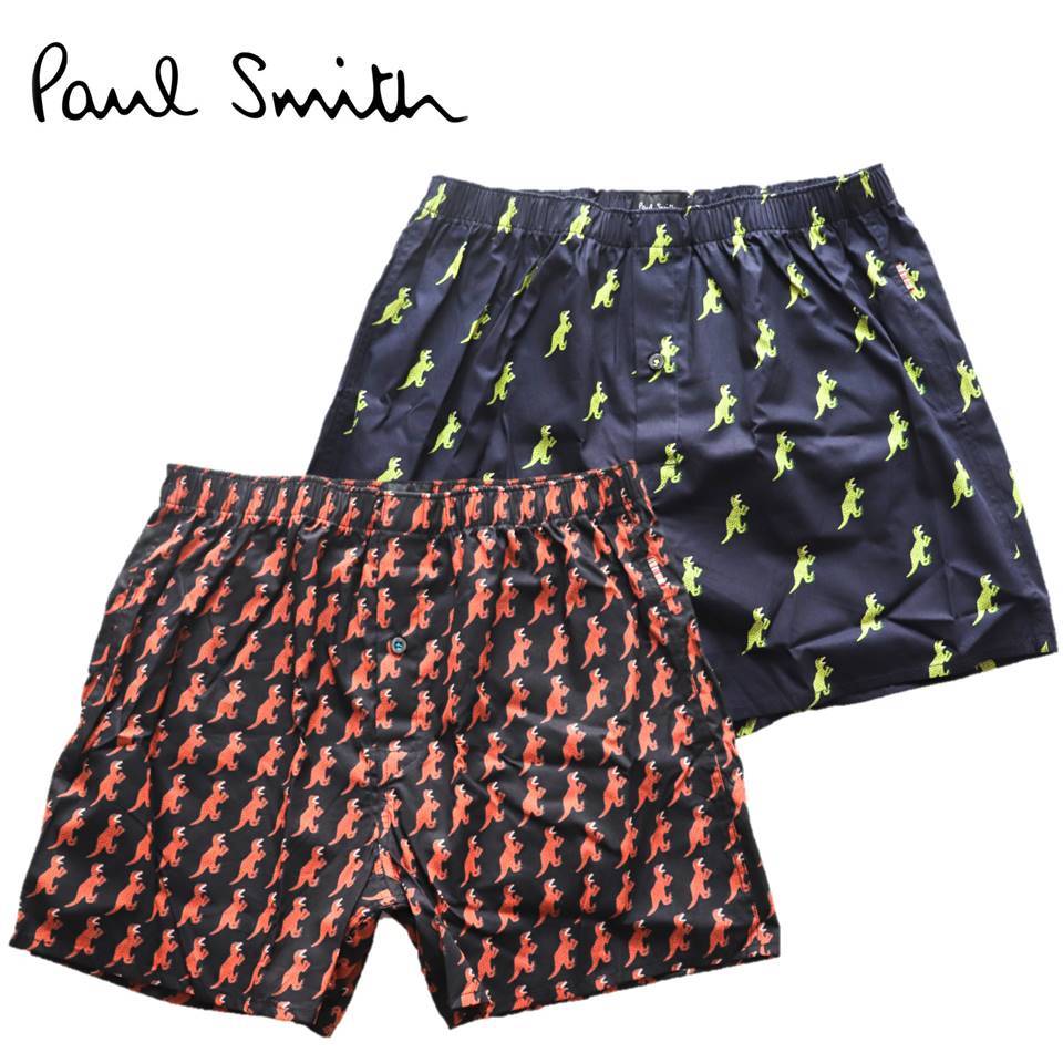 《Paul Smith ポールスミス》箱付新品 ダイナソー・恐竜柄 トランクス２枚セット アンダーウェア 前開き L(W84~94)A8387_画像1