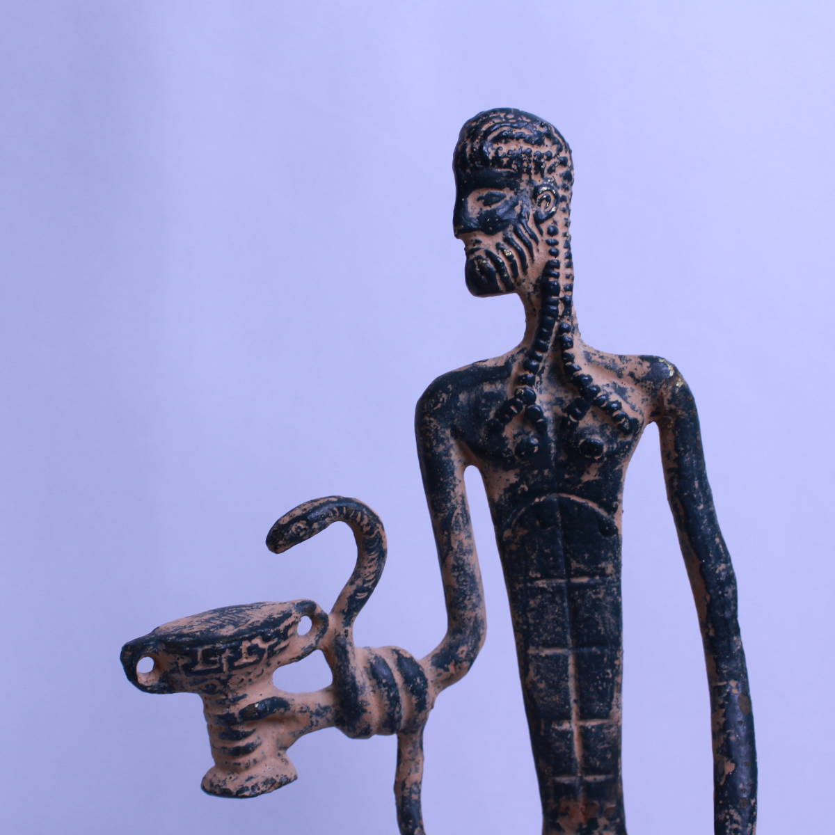 ※期間限定価格！◆◆シュメール神 彫刻◆ 蛇と聖杯を持つ古代の神 モダニズム モダニスト ブロンズ アート アールデコ 古代メソポタミア